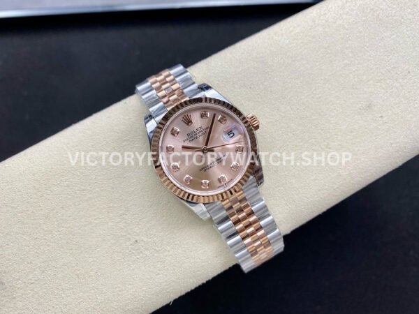 GS Factory Rolex Datejust 278271-0024 31mm Half Rose Gold Diamond Mop Pink Dial Jubilee