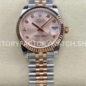 GS Factory Rolex Datejust 278271 pink mother of pearl diamond dial 31mm rose gold Jubilee
