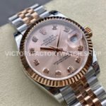 GS Factory Rolex Datejust 278271-0024 31mm Half Rose Gold Diamond Mop Pink Dial Jubilee