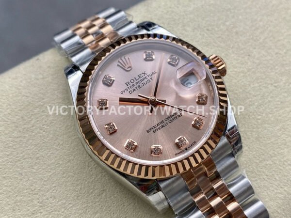 GS Factory Rolex Datejust 278271-0024 31mm Half Rose Gold Diamond Mop Pink Dial Jubilee
