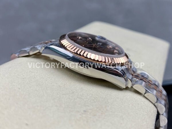 GS Factory Rolex Datejust 278271-0028 31mm Half Rose Gold Diamond Mop Brown Dial Jubilee