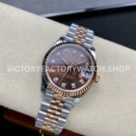 GS Factory Rolex Datejust 278271-0028 31mm Half Rose Gold Diamond Mop Brown Dial Jubilee