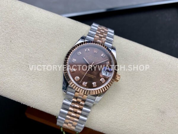 GS Factory Rolex Datejust 278271-0028 31mm Half Rose Gold Diamond Mop Brown Dial Jubilee