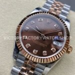 GS Factory Rolex Datejust 278271-0028 31mm Half Rose Gold Diamond Mop Brown Dial Jubilee