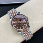 GS Factory Rolex Datejust 278271-0028 31mm Half Rose Gold Diamond Mop Brown Dial Jubilee