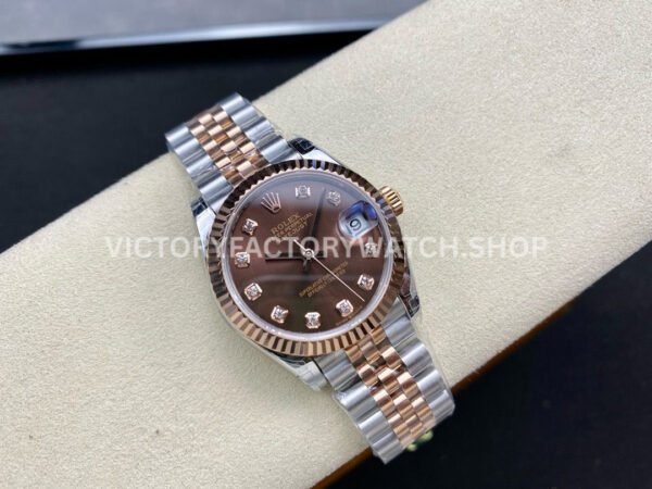 GS Factory Rolex Datejust 278271-0028 31mm Half Rose Gold Diamond Mop Brown Dial Jubilee