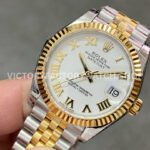 GS Factory Rolex Datejust 278273-0002 31mm Half Yellow Gold Roman Number White Dial Jubilee