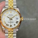 GS Factory Rolex Datejust 278273 white Roman dial 31mm half yellow gold Jubilee model