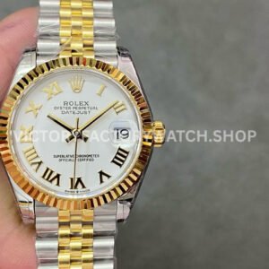 GS Factory Rolex Datejust 278273 white Roman dial 31mm half yellow gold Jubilee model