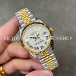 GS Factory Rolex Datejust 278273-0002 31mm Half Yellow Gold Roman Number White Dial Jubilee