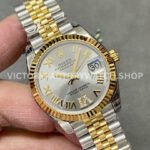 GS Factory Rolex Datejust 278273-0004 31mm Half Yellow Gold Roman Number Diamond Silver Dial Jubilee