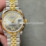GS Factory Rolex Datejust 278273 silver diamond Roman dial 31mm half yellow gold Jubilee watch