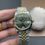 GS Factory Rolex Datejust 278273 olive green Roman diamond dial 31mm half yellow gold Jubilee