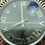 GS Factory Rolex Datejust 278273-0016 31mm Half Yellow Gold Roman Number Diamond Olive Green Dial Jubilee