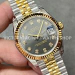 GS Factory Rolex Datejust 278273-0022 31mm Half Yellow Gold Diamond Mop Grey Dial Jubilee