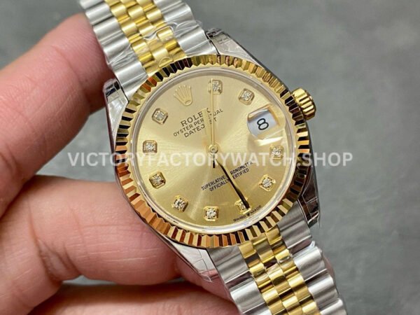 GS Factory Rolex Datejust 278273-0026 31mm Half Yellow Gold Diamond Mop Champagne Dial Jubilee