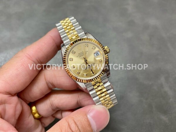 GS Factory Rolex Datejust 278273-0026 31mm Half Yellow Gold Diamond Mop Champagne Dial Jubilee