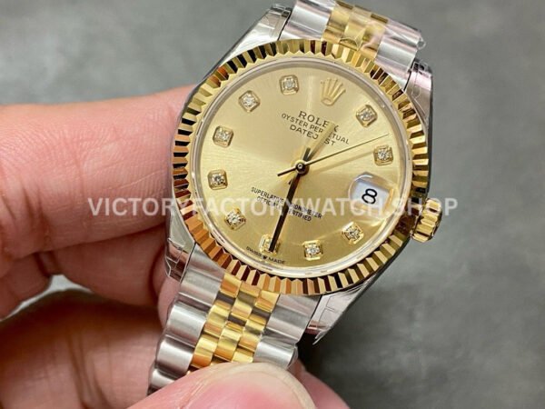 GS Factory Rolex Datejust 278273-0026 31mm Half Yellow Gold Diamond Mop Champagne Dial Jubilee