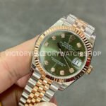 GS Factory Rolex Datejust 278273-0030 31mm Half Yellow Gold Diamond Mop Green Dial Jubilee