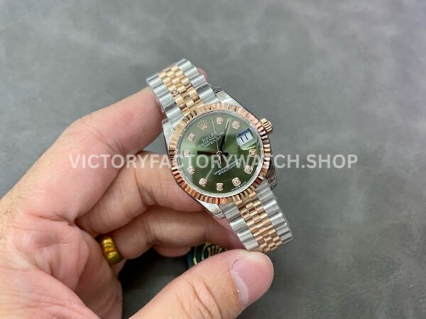 GS Factory Rolex Datejust 278273-0030 31mm Half Yellow Gold Diamond Mop Green Dial Jubilee