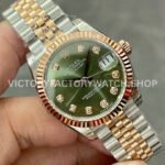 GS Factory Rolex Datejust 278273-0030 31mm Half Yellow Gold Diamond Mop Green Dial Jubilee