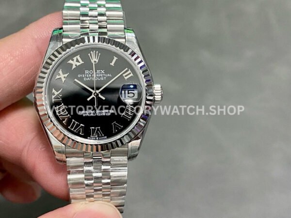 Rolex Datejust black Roman dial Jubilee 31mm GS replica