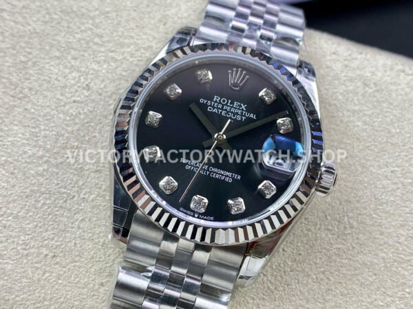 GS Factory Rolex Datejust 278274-0008 31mm Full 904L Diamond Mop Grey Dial Jubilee