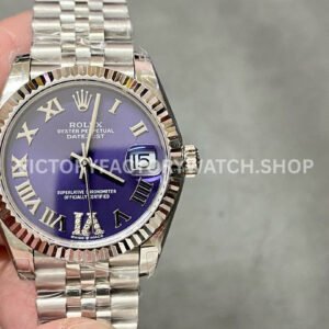 Rolex Datejust 31 purple MOP diamond Roman dial Jubilee GS