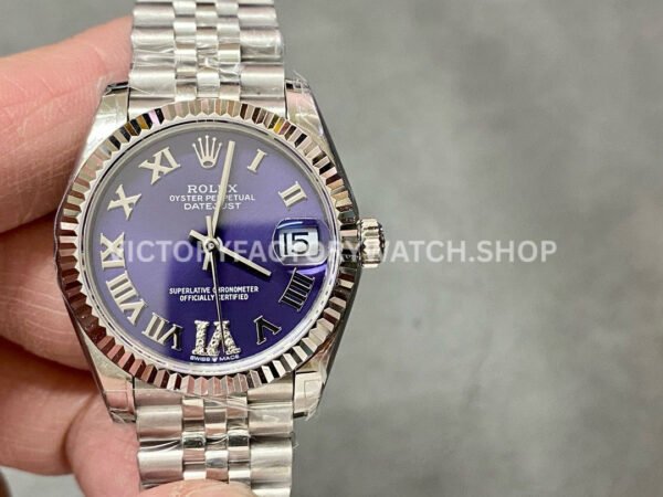 Rolex Datejust 31 purple MOP diamond Roman dial Jubilee GS