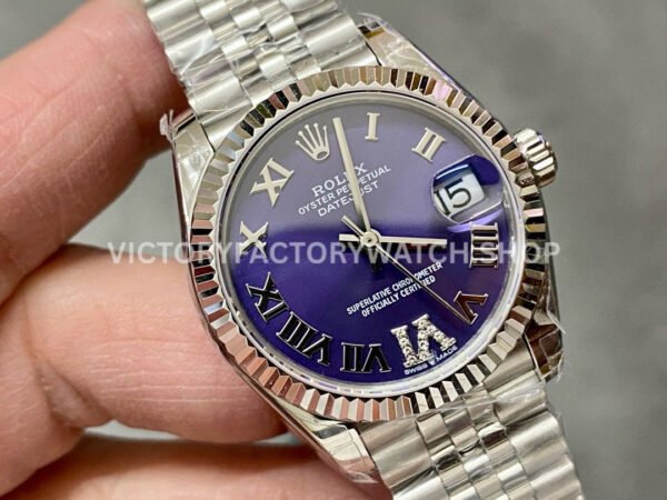 GS Factory Rolex Datejust 278274-0026 31mm Full 904L Roman Number Diamond Mop Aubergine Purple Dial Jubilee