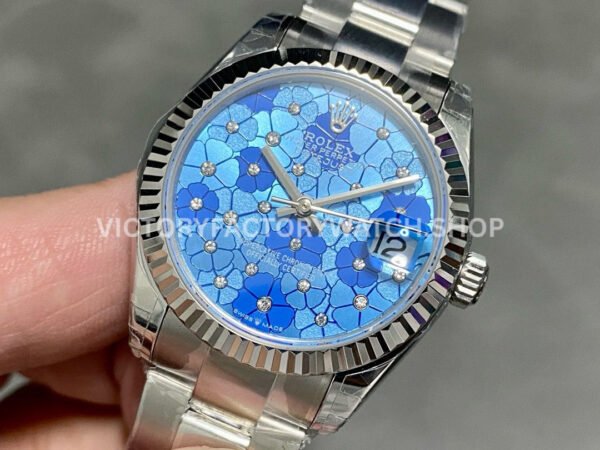 GS Factory Rolex Datejust 278274-0035 31mm Full 904L Diamond Blue Floral Motif Dial