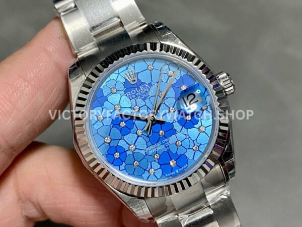 GS Factory Rolex Datejust 278274-0035 31mm Full 904L Diamond Blue Floral Motif Dial