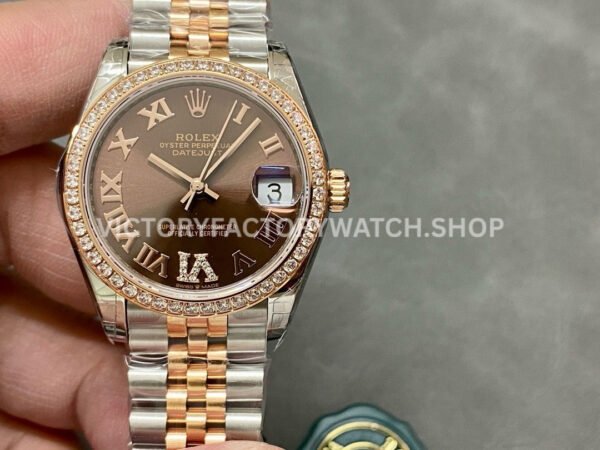 Rolex Datejust brown Roman diamond dial rose gold Jubilee GS