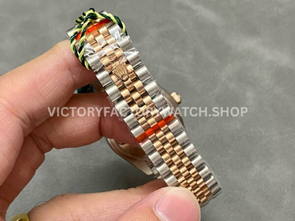 GS Factory Rolex Datejust 278381RBR-0006 31mm Diamond Bezel Half Rose Gold Roman Number Diamond Brown Dial Jubilee