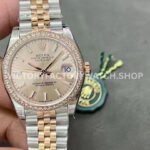 Rolex Datejust pink dial diamond bezel rose gold 31mm GS