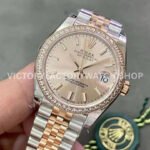 GS Factory Rolex Datejust 278381RBR-0010 31mm Diamond Bezel Half Rose Gold Pink Dial Jubilee