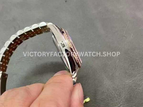 GS Factory Rolex Datejust 278381RBR-0010 31mm Diamond Bezel Half Rose Gold Pink Dial Jubilee