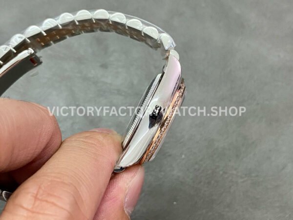 GS Factory Rolex Datejust 278381RBR-0026 31mm Diamond Bezel Half Rose Gold Diamond Mop White Mother Of Pearl Dial Jubilee