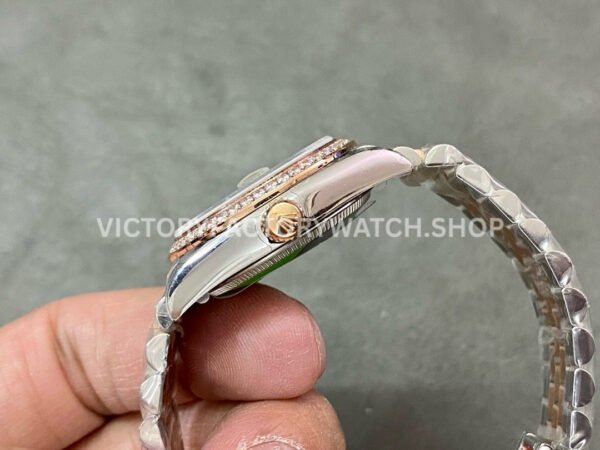 GS Factory Rolex Datejust 278381RBR-0026 31mm Diamond Bezel Half Rose Gold Diamond Mop White Mother Of Pearl Dial Jubilee