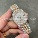 GS Factory Rolex Datejust 278381RBR-0026 31mm Diamond Bezel Half Rose Gold Diamond Mop White Mother Of Pearl Dial Jubilee