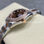 GS Factory Rolex Datejust 278381RBR-0027 31mm Diamond Bezel Half Rose Gold Diamond Mop Brown Dial