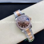 GS Factory Rolex Datejust 278381RBR-0027 31mm Diamond Bezel Half Rose Gold Diamond Mop Brown Dial