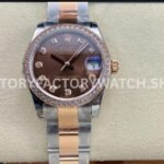 Rolex Datejust brown MOP diamond dial rose gold 31mm GS