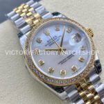 GS Factory Rolex Datejust 278383RBR-0028 31mm Diamond Bezel Half Yellow Gold Diamond Mop White Mother Of Pearl Dial Jubilee