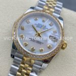 GS Factory Rolex Datejust 278383RBR-0028 31mm Diamond Bezel Half Yellow Gold Diamond Mop White Mother Of Pearl Dial Jubilee