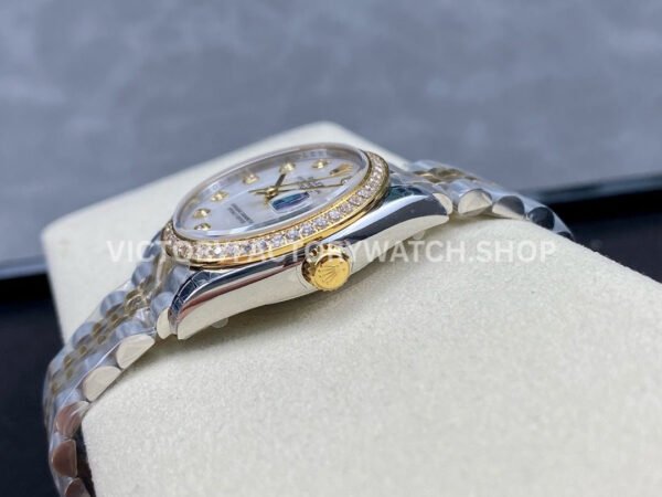 GS Factory Rolex Datejust 278383RBR-0028 31mm Diamond Bezel Half Yellow Gold Diamond Mop White Mother Of Pearl Dial Jubilee