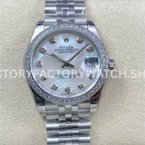 Rolex Datejust white MOP diamond dial 31mm Jubilee GS