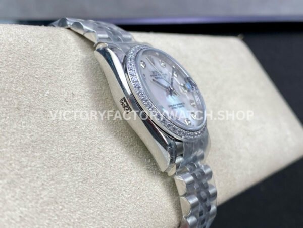 GS Factory Rolex Datejust 278384RBR-0008 31mm Full 904L Diamond Bezel Diamond Mop White Mother Of Pearl Dial Jubilee