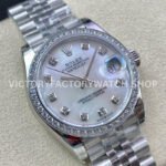 GS Factory Rolex Datejust 278384RBR-0008 31mm Full 904L Diamond Bezel Diamond Mop White Mother Of Pearl Dial Jubilee