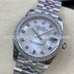 GS Factory Rolex Datejust 278384RBR-0008 31mm Full 904L Diamond Bezel Diamond Mop White Mother Of Pearl Dial Jubilee
